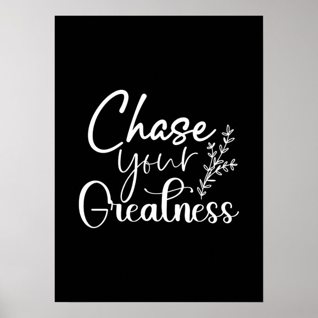 Chase Greatness - Gym Hustle Success Motivational Poster (Framsidan)