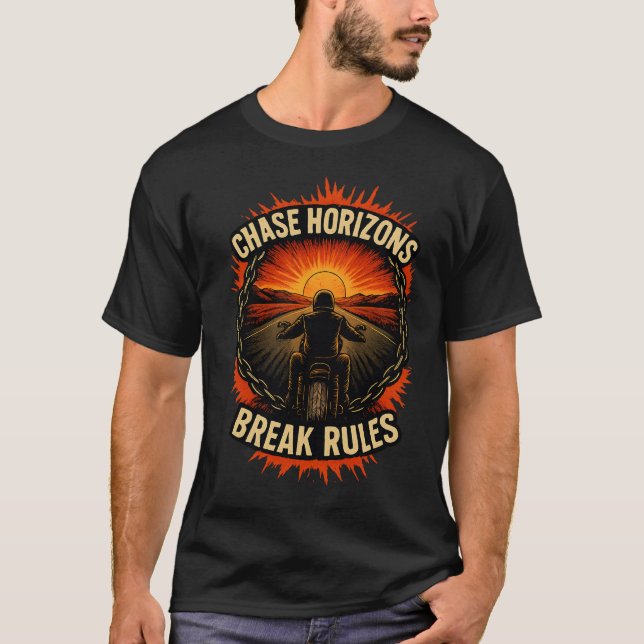 Chase Horizons Break Rules Biker T-Shirt (Framsida)