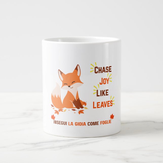 Chase Joy like Löv - Bilingual Autumn Fox Mugg Jumbo Mugg (Framsidan)