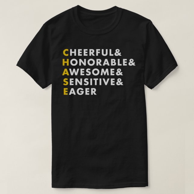 Chase Personlig Namn Gift T Shirt (Design framsida)