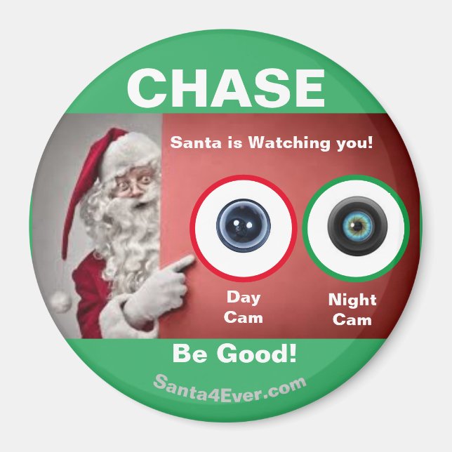 CHASE Santa tittar på dig!Dag och natt Magnet (Framsidan)