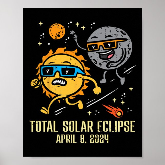 Chase Sol Total Solar Eclipse 2024 April Kvinnor M Poster (Framsidan)