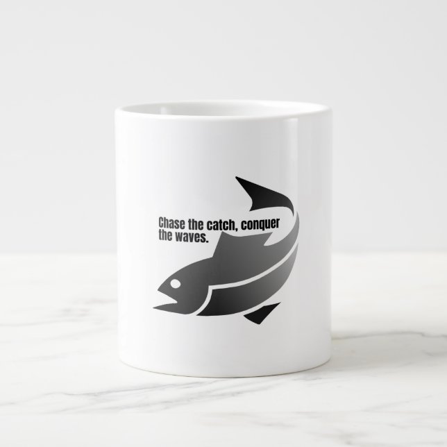 Chase the catch, erövra vågar. jumbo mugg (Framsidan)