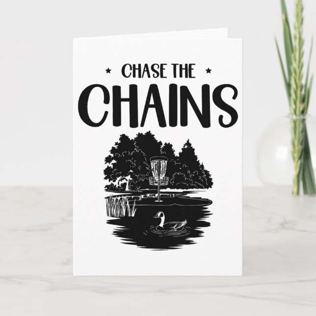 Chase The Chains Disc Golf Frisbee Art  Kort (Framsida)