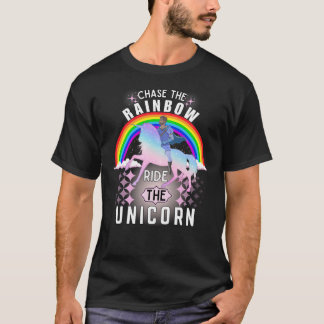 Chase the Rainbow, Ride Unicorn Älskare Girls T Shirt