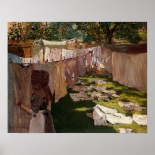 Chase - Tvätta Day, Backyard, Brooklyn 1886 Poster