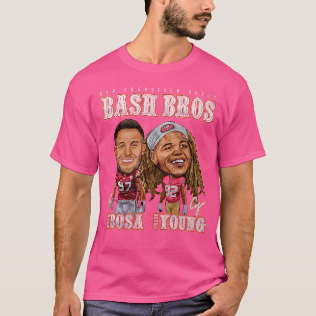 Chase Young Nick Bosa San Francisco Bash Bros T Shirt (Framsida)