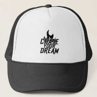 Chase Your Dream Black and White Trucker Hat Keps