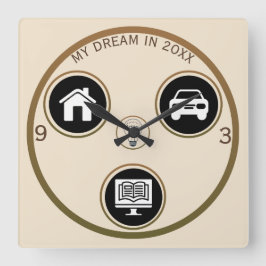 Chase Your Dreams Personal Wall Clock Fyrkantig Klocka