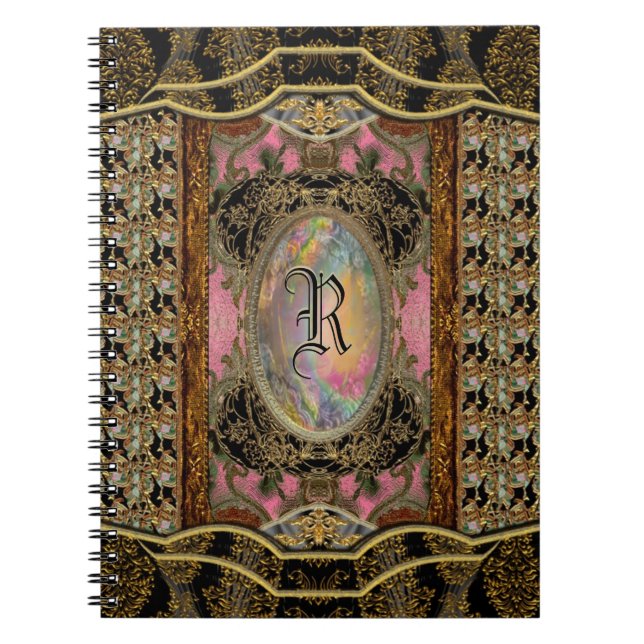Chasecoeur Lotella Victorian Monogram Anteckningsbok Med Spiral (Framsidan)