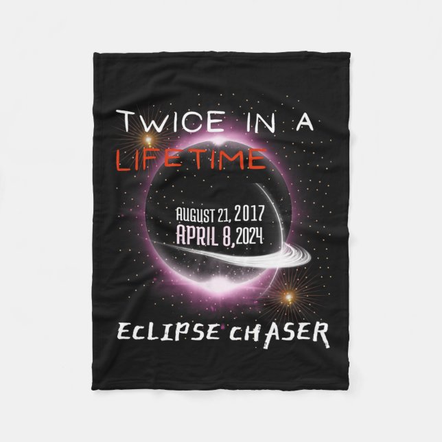 Chaser Solar Eclipse 2024, två gånger i livet Fleecefilt (Framsidan)