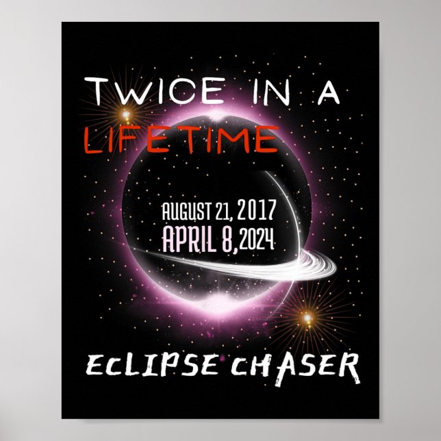 Chaser Solar Eclipse 2024, två gånger i livet Poster (Framsidan)