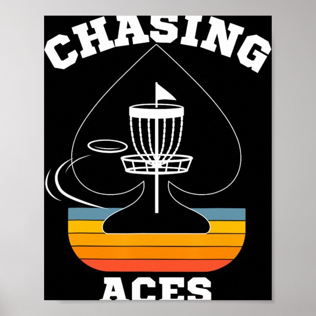 Chasing Aces Disc Golf Target Sportkläder Män W Poster (Framsidan)