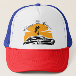 Chasing av Horisont Vintage Muscle Car Sunset Keps