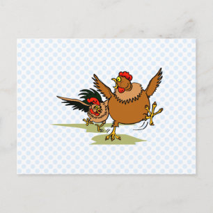 Chasing Chickens Vykort