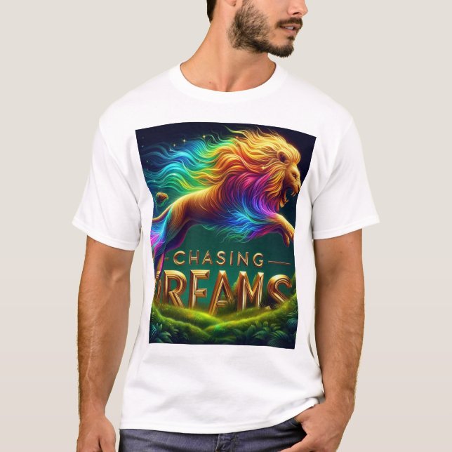 Chasing Dreams - Vibrant Cheetah i Neon Prism T Shirt (Framsida)