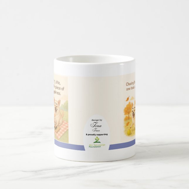 Chasing Happiness Dog Lover Mug by Tina Tran Kaffemugg (Center)