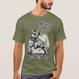 Chasing Joy: Lycklig Grått Valp i Rörelse T Shirt