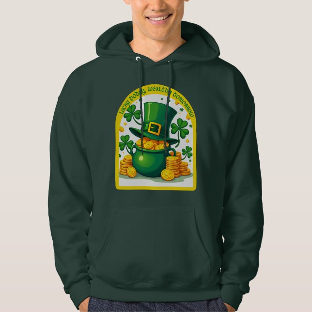 Chasing Luck Catching Cash St Patrick’s  -camiseta Hoodie (Framsida)
