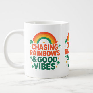 Chasing Rainbows & Good Vibes St. Paddy’s Day Jumbo Mugg