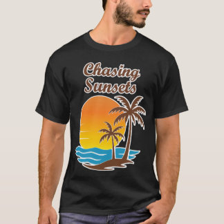 Chasing Sunset | Aesthetic Sunset Älskare Gift T Shirt