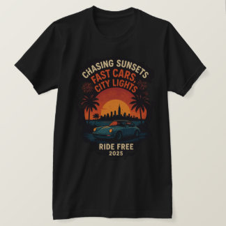 Chasing Sunset Fast Cars City Ljus T-Shirt