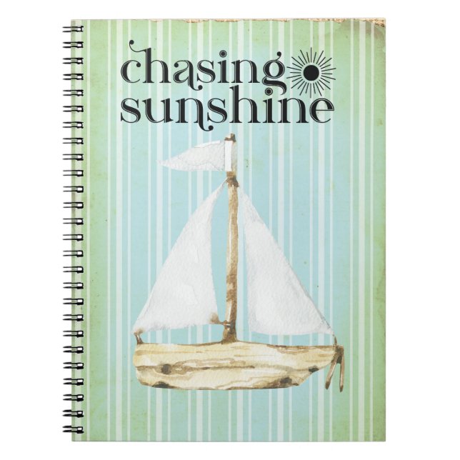 Chasing Sunshine Sailboat Anteckningsbok (Framsidan)