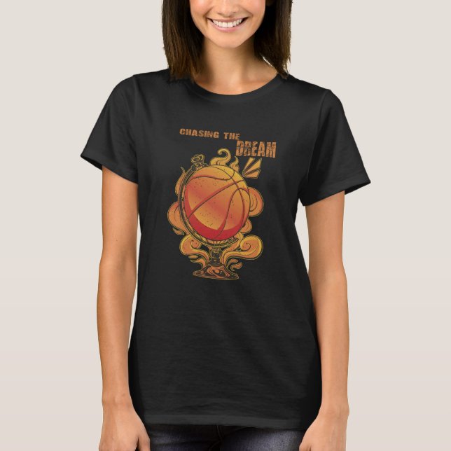Chasing The Dream Basketball Slam Dunk T Shirt (Framsida)