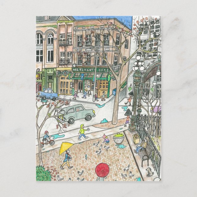 Chasing the Rainbows, Pioneer Square, Seattle Vykort (Framsida)