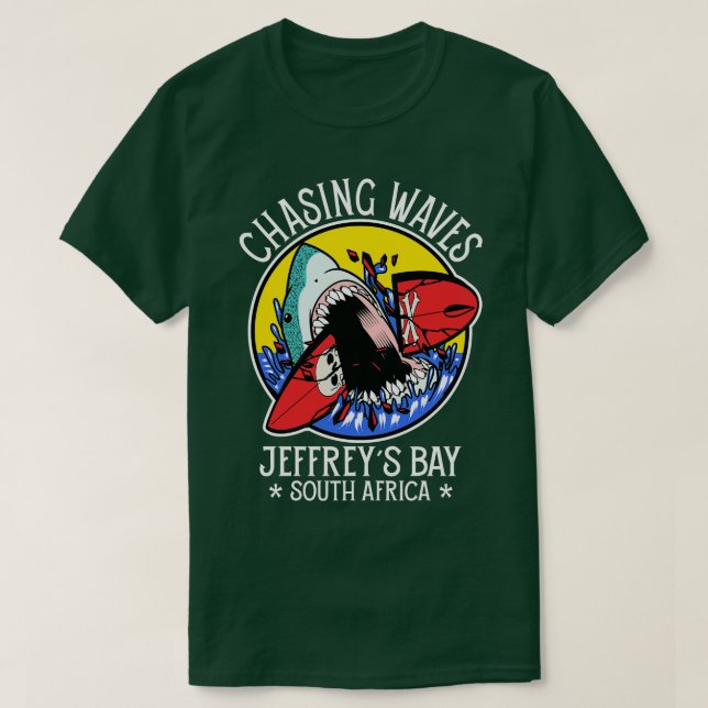 Chasing Vågar Jeffreys Bay South Afrika Surfing T Shirt (Design framsida)