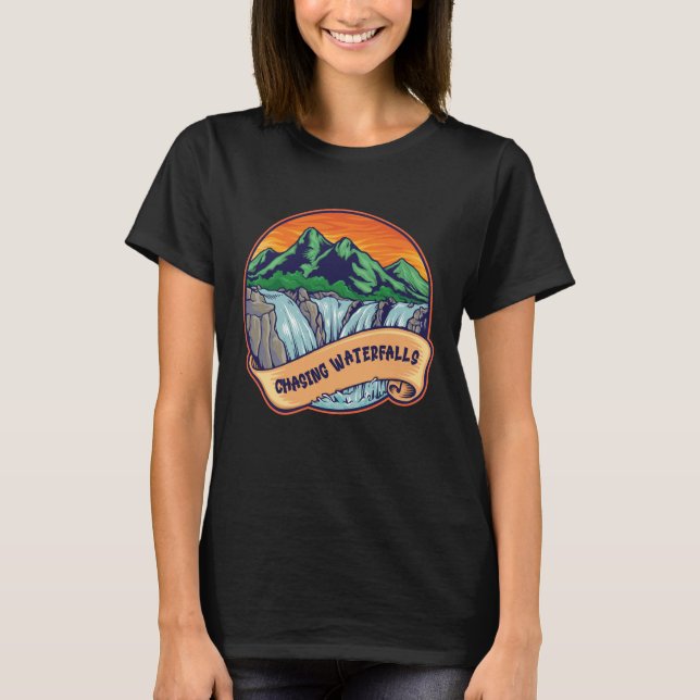 Chasing Waterfalls som döljer utomhusklättring T Shirt (Framsida)