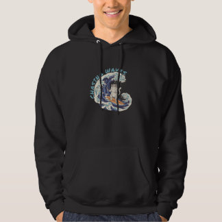 Chasing Waves Surfing Cat Cool Surfer Beach 1 Hoodie