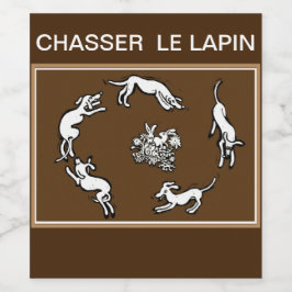 Chasser le lapin Hunting Kanins Vinflaska Etikett