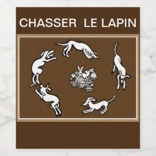 Chasser le lapin Hunting Kanins Vinflaska Etikett