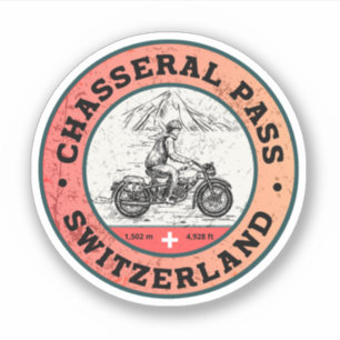 Chasseral Pass schweiziska alperna motorcykeltur Klistermärken