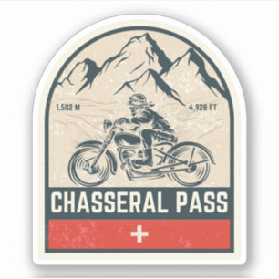 Chasseral Pass schweiziska alperna motorcykeltur x Klistermärken