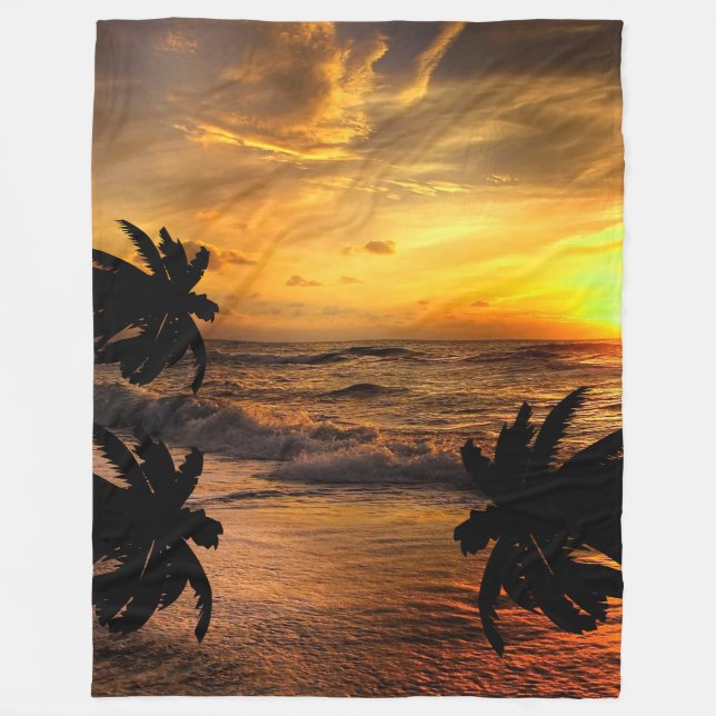 CHASSUNSETS OCEAN SCENERY NATURE FLEECEFILT (Framsidan)