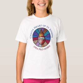 Chaste Heart of St. Joseph Stached Glass Design T Shirt