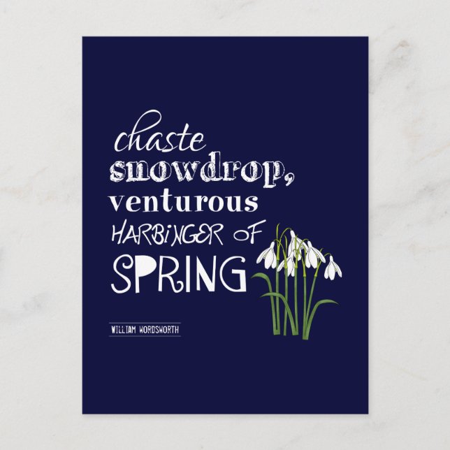 Chaste Snowdroppe, Venturous Harbinger från Vår Vykort (Framsida)