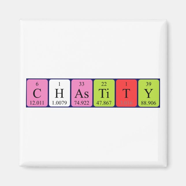 Chastity periodisk bord namn magnet (Framsidan)