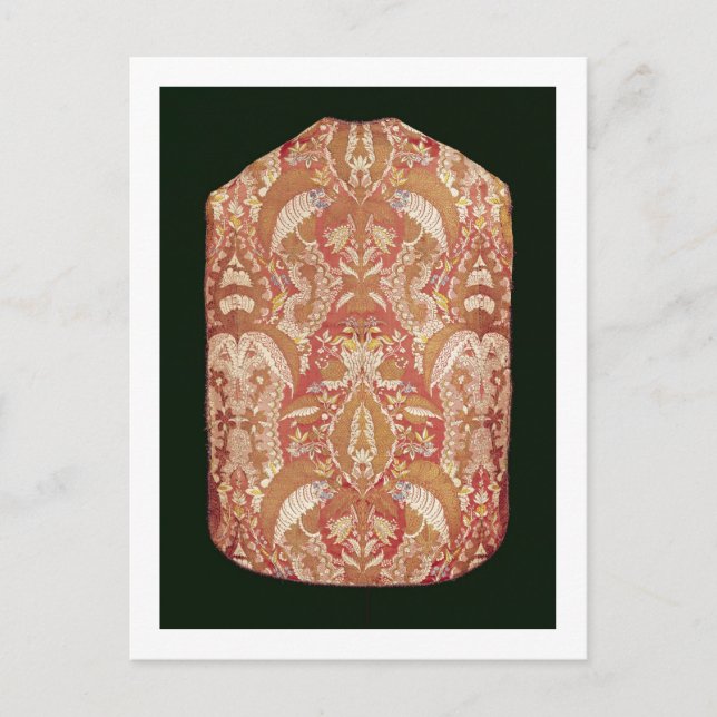 Chasuble, snöre mönstrad silke, Fransk, 1720 Vykort (Framsida)