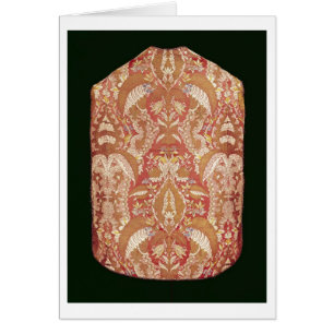Chasublen snöre mönstrade silke, fransk, c.1720 hälsningskort