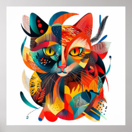 Chat abstrait coloré 🐱🎨 poster