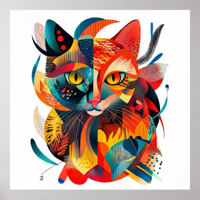 Chat abstrait coloré 🐱🎨 poster (Framsidan)