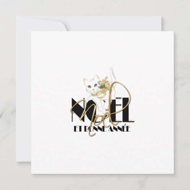 Chat Blanc, Noël och Gott Nytt År Inbjudningar (Framsida)