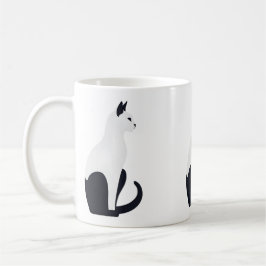 chat élégant kaffemugg
