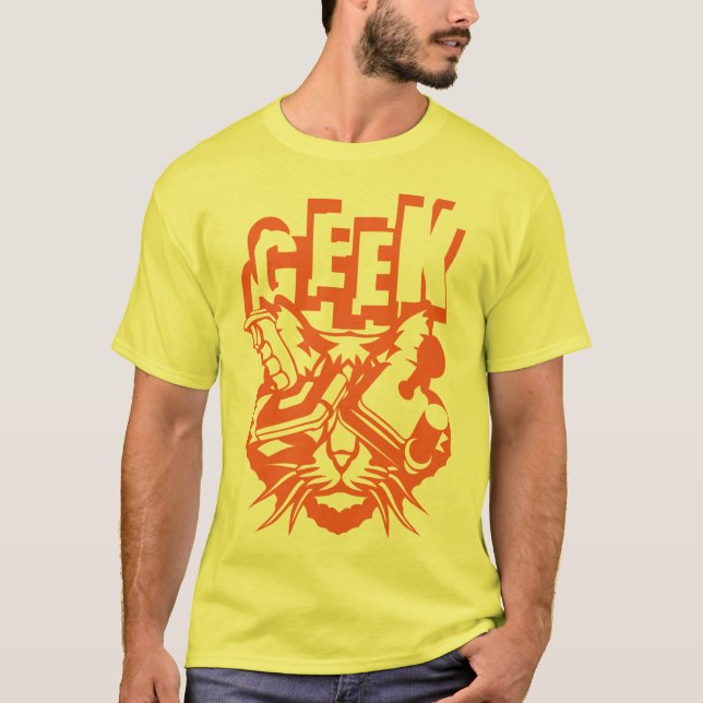 chat geek manette jeux joystick video  t shirt (Framsida)
