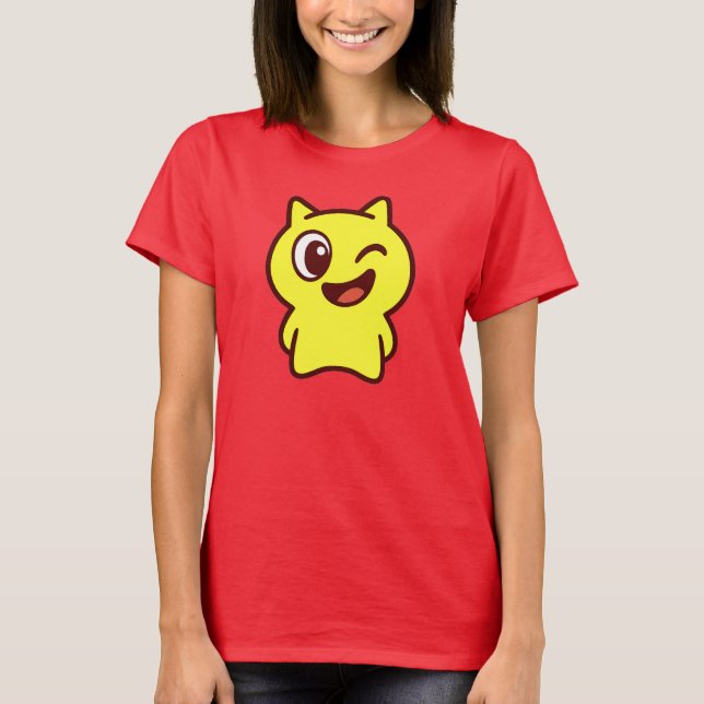 Chat jaune cartoon trop drôle. t shirt (Framsida)