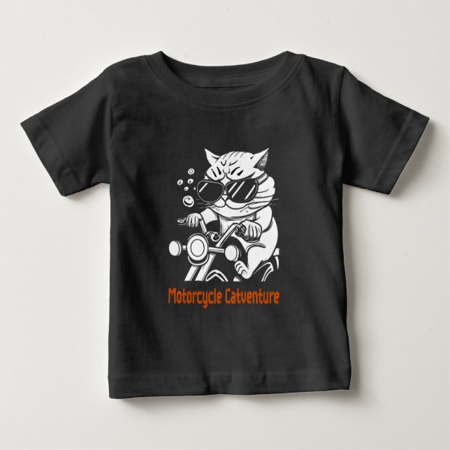 Chat motard - Motorcycle Catventure T Shirt (Framsida)