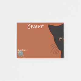 chat noir et souris post-it block
